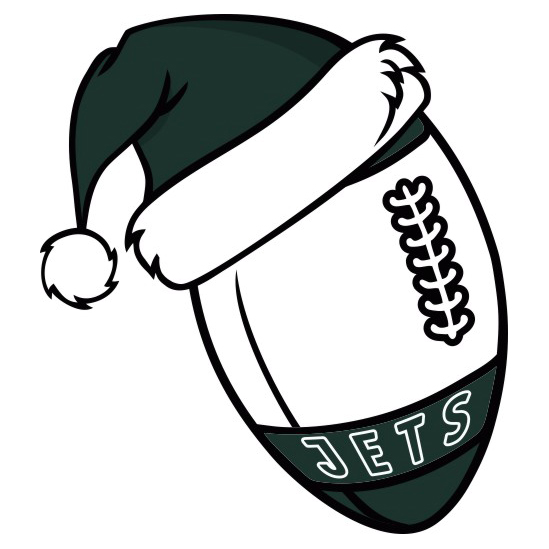 New York Jets Football Christmas hat logo vinyl decal